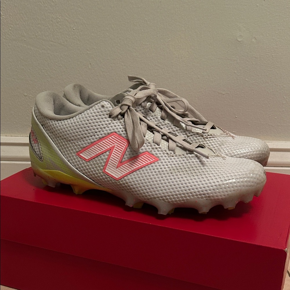 New Balance Gray/Pink/Neon Lacrosse Cleats men/women